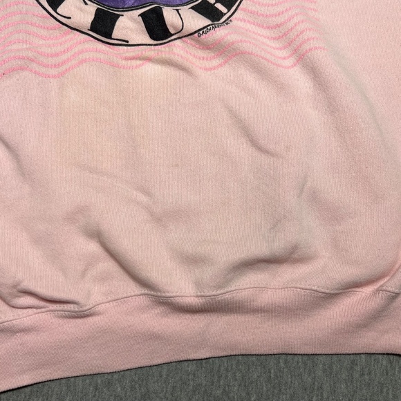 Vtg 1986 Hanes Ski Club Screen Print Pink Sweatshirt | Size XL | Made in USA - Picture 8 of 13